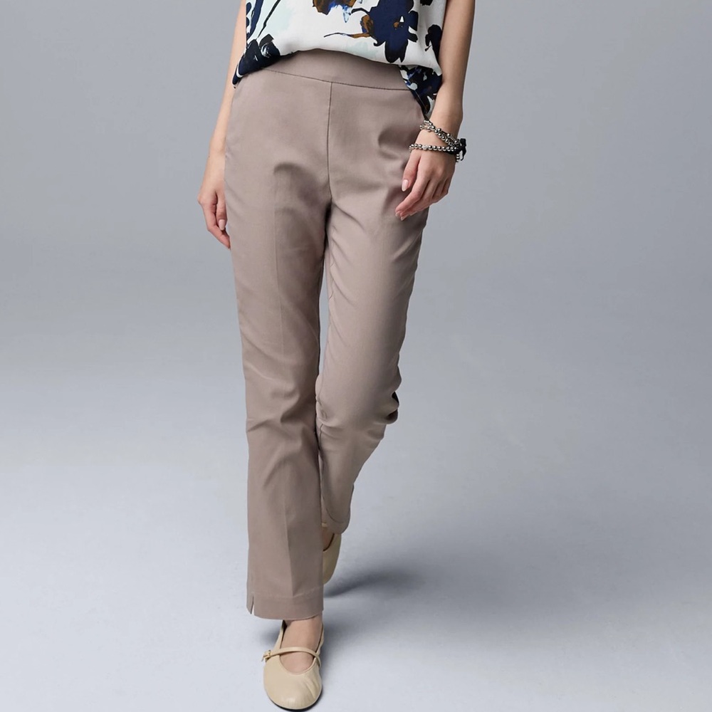 Bundle of 4 Women's Simply Vera Vera Wang Luxe Twill Ankle Pants - Picture 3 of 6